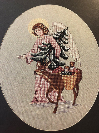 Leisure Arts, Set of 2, Angel Album Part 1 and 2, Leaflet 731 & 732, by Carol Emmer, Vintage 1989, Counted Cross Stitch Patterns