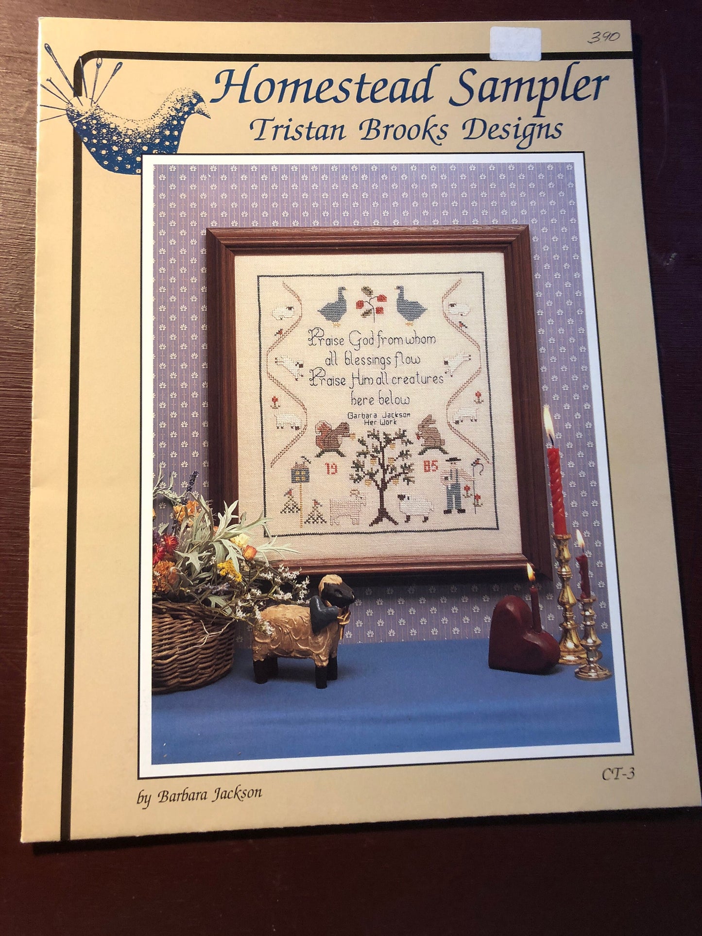 Homestead Sampler, Tristan Brooks Design, Vintage 1985, Counted Cross Stitch Pattern