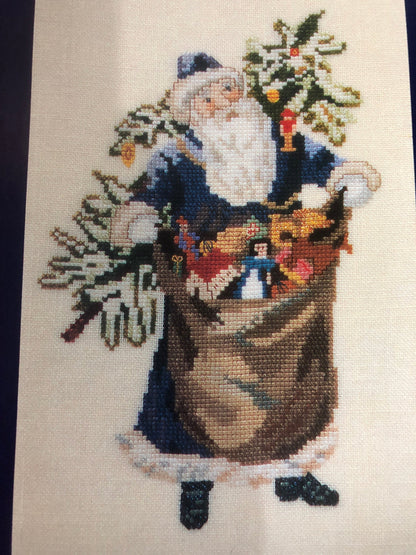 Sew Fine Presents, 1906 Toy Bag Santa, Olde Santas, Collection IX, L-22, Vintage 1989, Counted Cross Stitch Patterns