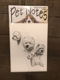 Pet Notes, Westhighland, White Terrier, by Laura Rogers, Vintage Collectible 1995, Note Cards with Envelopes,