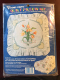 Vogart Crafts, Vintage Quilt Pillow Kit, Color Printed Fabric, 15 by 15 Inches