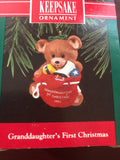 Hallmark, Granddaughter's First Christmas, Dated 1992, Keepsake Ornament, QX4634, Handcrafted