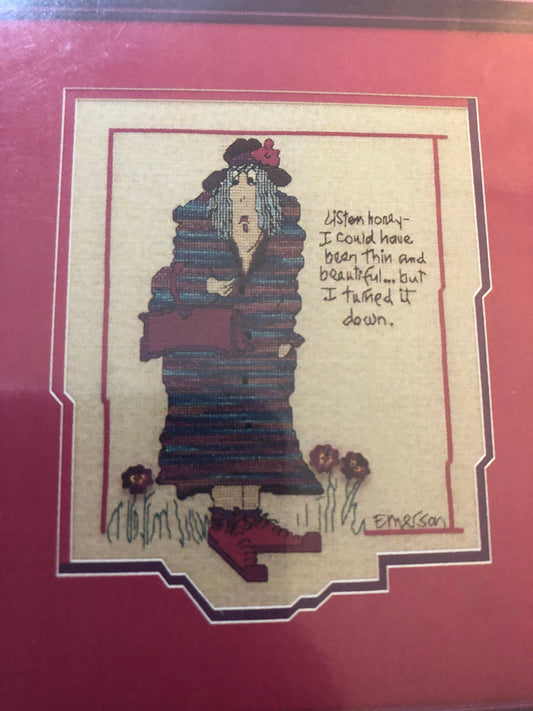 Listen Honey, Life's a Stitch!, I Could Have Been Thin & Beautiful, Twisted Threads, Vintage 1995, Counted, Cross Stitch Pattern