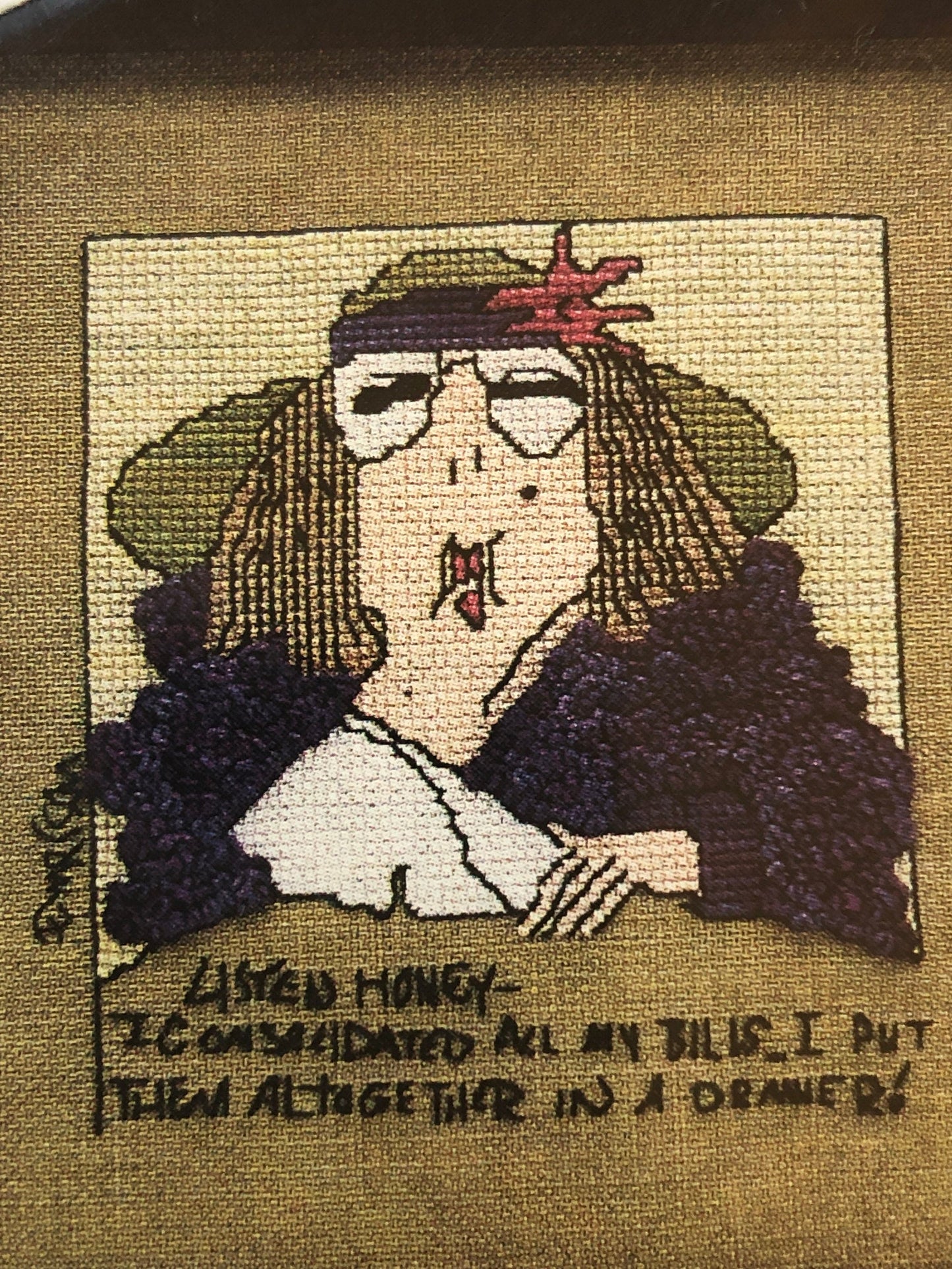 Listen Honey, Life's a Stitch!, I Consolidated All My Bills, Twisted Threads, Vintage 1996, Counted, Cross Stitch Pattern