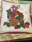 Avon, Basket of Strawberries Pillow, Vintage Crewel Kit