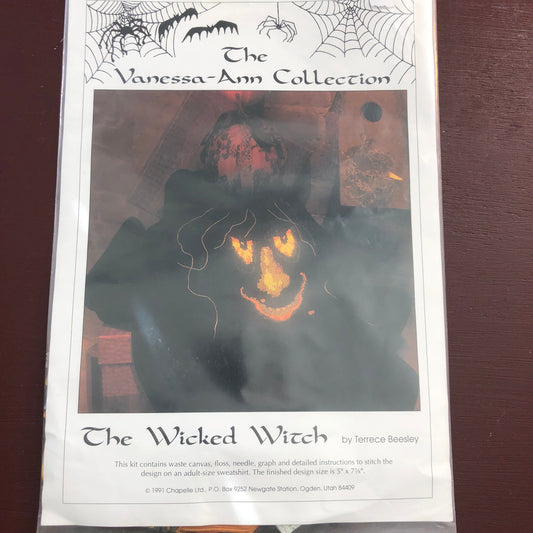 The Vanessa-Ann Collection, The Wicked Witch, with waste canvas and thread, Cross Stitch Kit