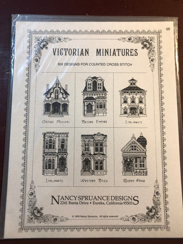 Nancy Spruance, Designs, Victorian Miniatures, Vintage 1995, Counted Cross Stitch, Pattern