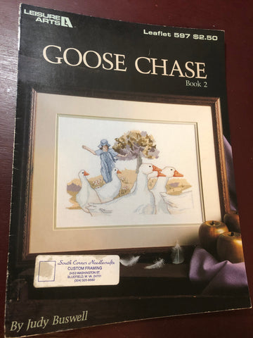 Goose Chase, By Judy Buswell, Leisure Arts, Leaflet 597,  Vintage 1988 Counted Cross Stitch Pattern