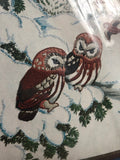 LeeWards Saw-Whet Owls Picture Vintage 1976 Crewel Kit 11 by 14 Inches Very Hard To Find