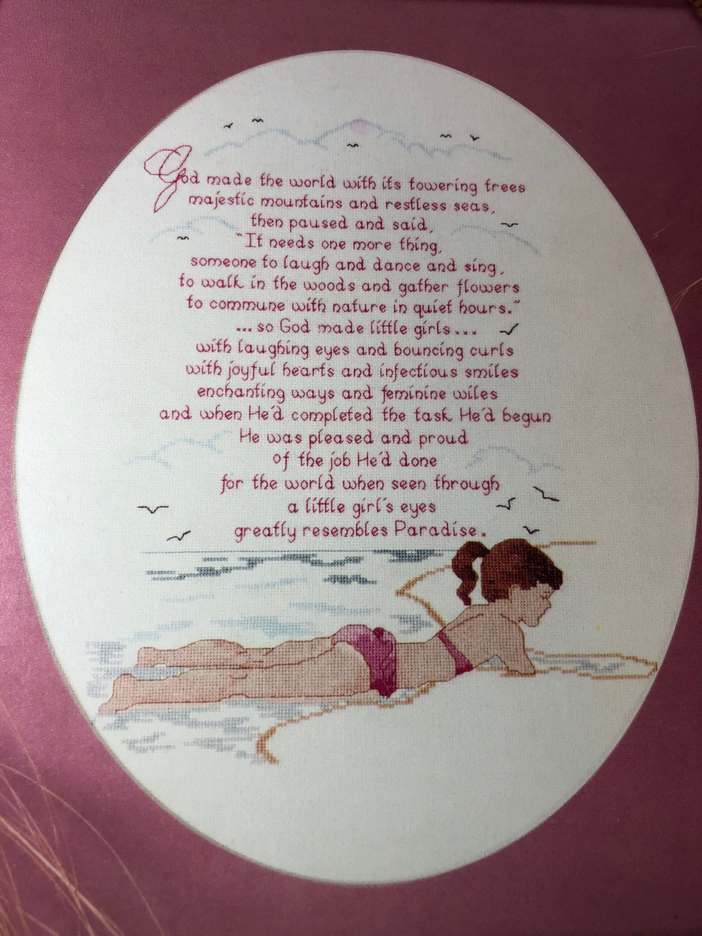 Why God Made Little Girls, Seaside Designs, Design By June Knight Berry, Leaflet 8 Vintage, Counted Cross Stitch Pattern
