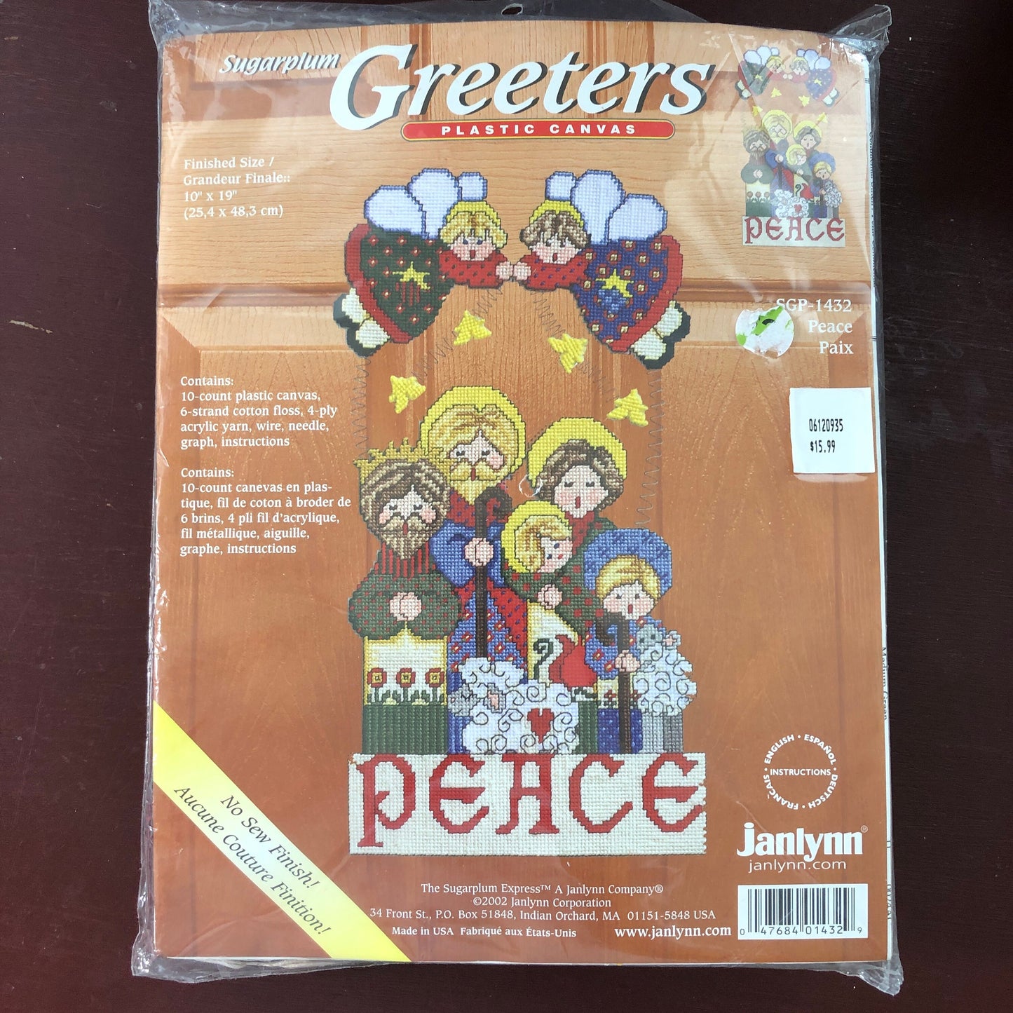 Peace, Sugarplum Greeters, Janlynn, 2002, Plastic Canvas Kit