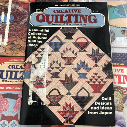 Creative Quilting, Set of 5, Pattern Books, Vintage July 1989 Through April 1990