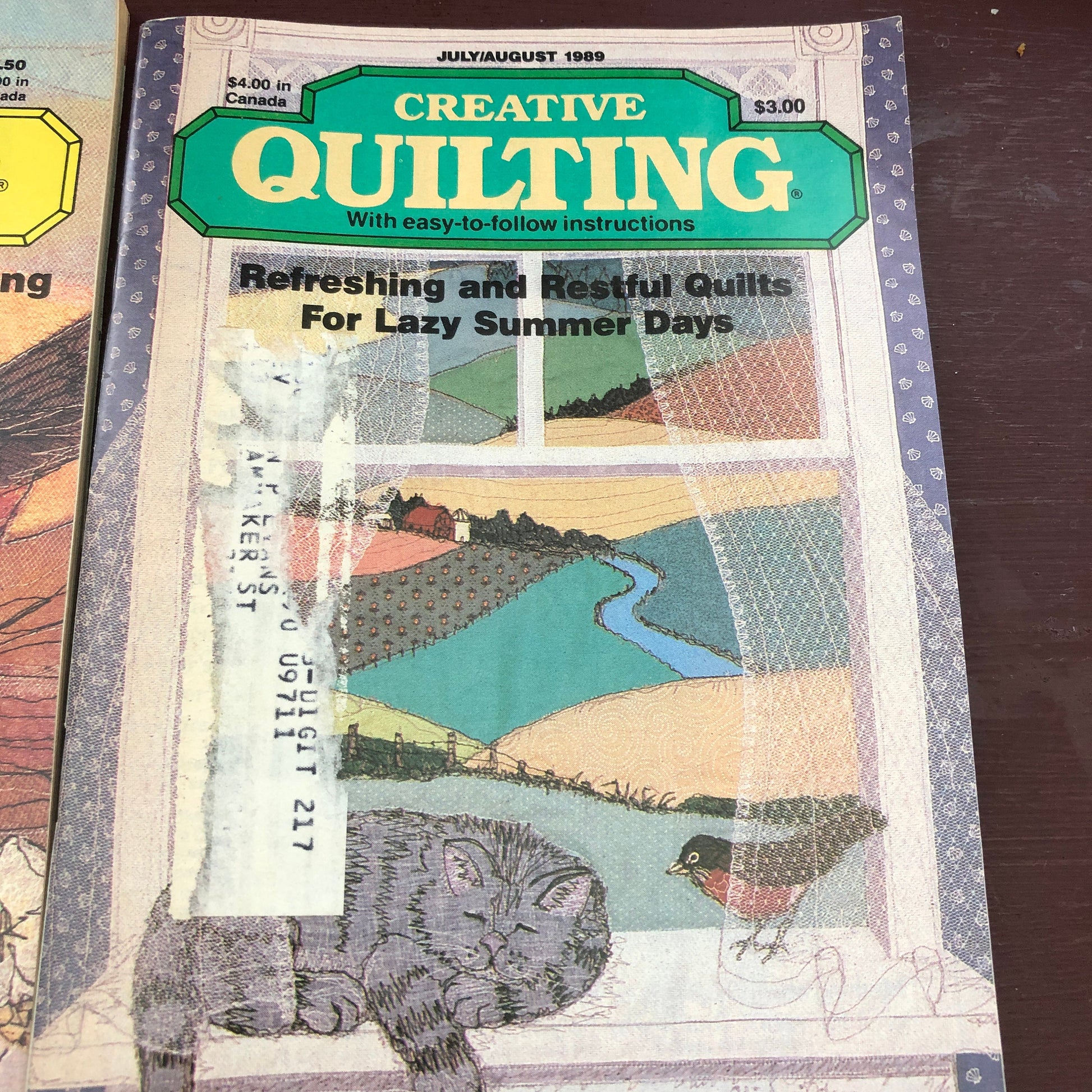 Creative Quilting, Set of 5, Pattern Books, Vintage July 1989 Through April 1990