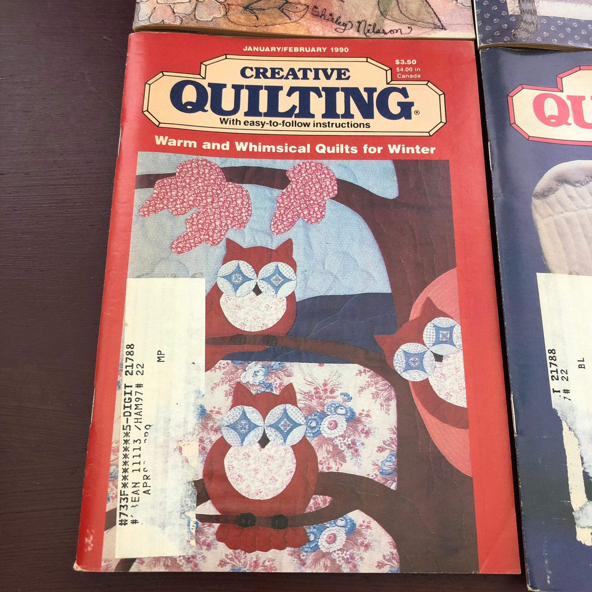 Creative Quilting, Set of 5, Pattern Books, Vintage July 1989 Through April 1990