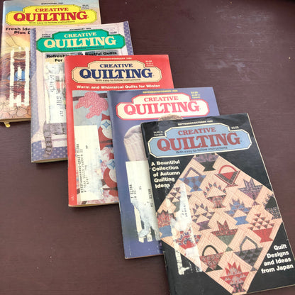 Creative Quilting, Set of 5, Pattern Books, Vintage July 1989 Through April 1990