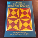Easy-To-Make Patchwork Quilts, Rita Weiss, Vintage 1978, Dover Needlework Series, Instructions and Templates For 12 Quilts. Soft Cover Book