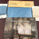 Colonial Candlewicking, by Janice Shirley, Book 27, Cross Stitch Originals, Vintage 1982, Cwicking Set, with Book, Fabric and Yarn Included