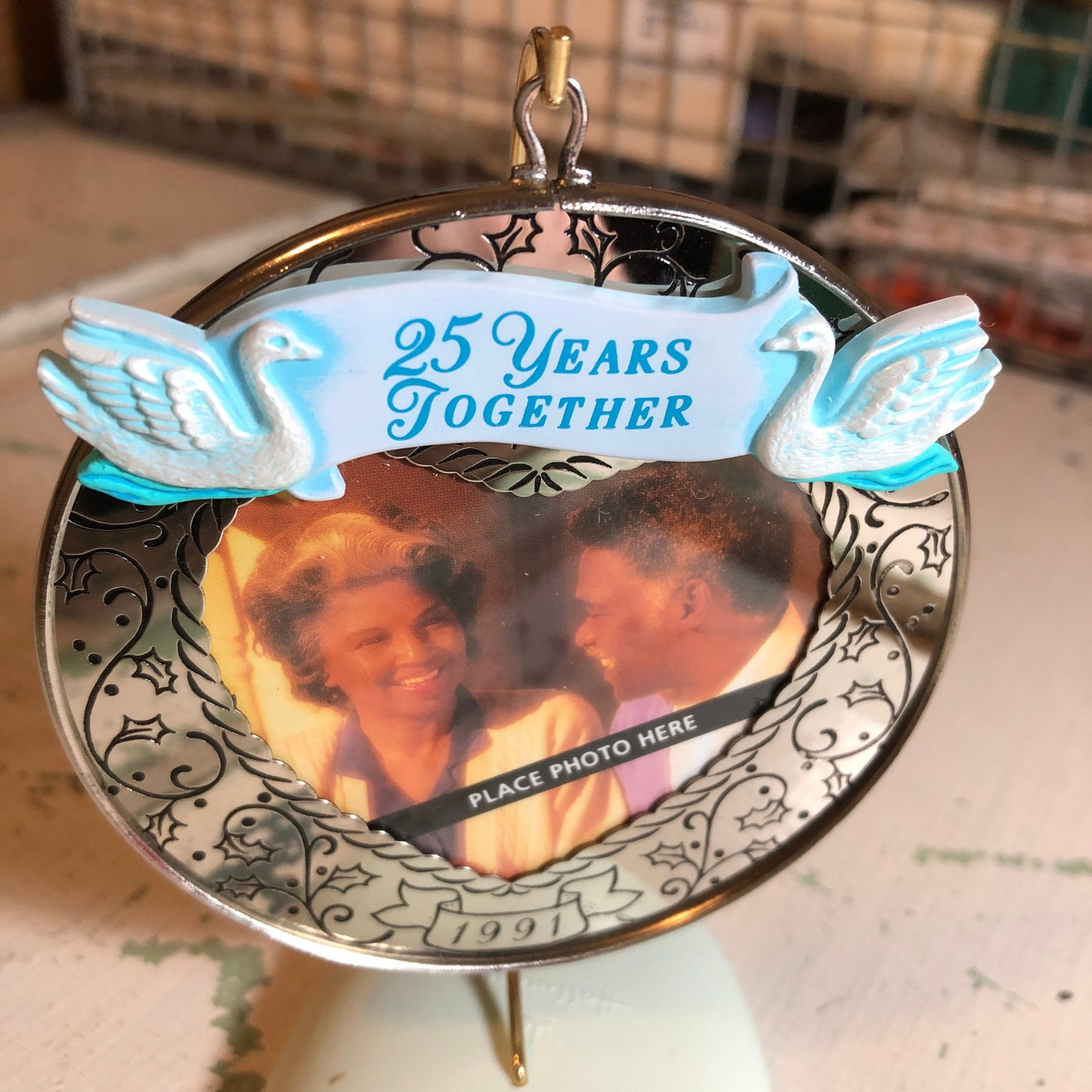 Hallmark, Twenty-Five Years Together, Keepsake Ornament, Dated 1991, QX4947* *Picture Frame Ornament