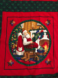 Santa Wall Hanging, Ready to Assemble, Vintage Fabric Panel