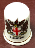 London with Royal Crest, Bone China, British Made, Porcelain Sewing Thimble, Vintage Collectible