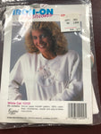 Golden Bee White Cat Iron On Fashions Embroidery Kit
