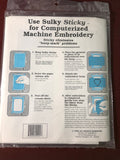 Sulky, Sticky, vintage 1996, Self Adhesive Tear-Away Stabilizer*