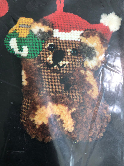 Koala Bears, Bucilla Needlepoint, Set Of 4 Painted Ornaments