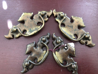 Drawer Pulls, 2 pairs of Vintage Victorian Hardware, 4 and 3.5 Inch