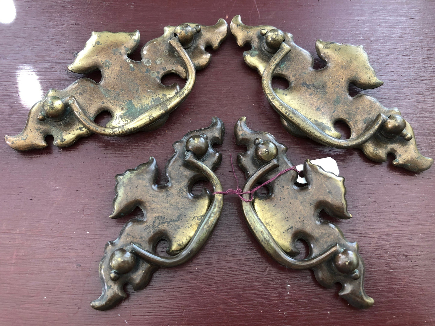 Drawer Pulls, 2 pairs of Vintage Victorian Hardware, 4 and 3.5 Inch