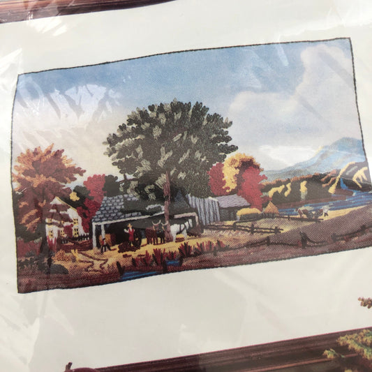 Autumn In New England, Cider Making, Currier & Ives, Needlework, Vintage 1975*