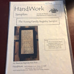 Hand Work Samplers, The Young Registry Sampler, Counted Cross Stitch Pattern