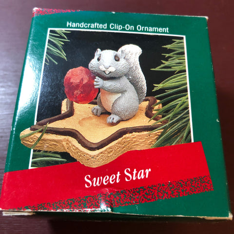 Hallmark, Sweet Star, Dated 1988, Keepsake Ornament, QX4184, Handcrafted Clip On