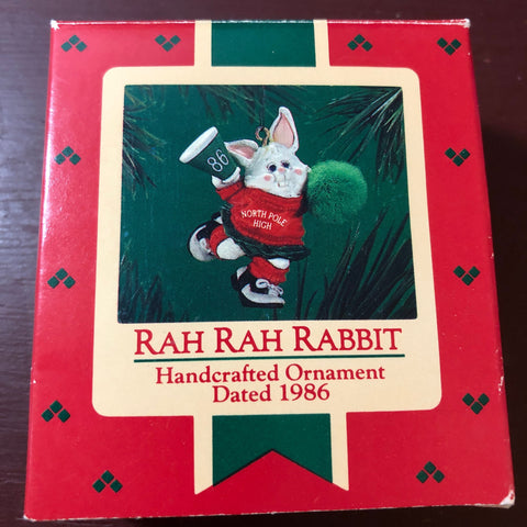 Hallmark, Rah Rah Rabbit, Dated 1986, Keepsake Ornament, QX4216*