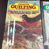 Creative Quilting, Set of 5, Pattern Books, Vintage July 1989 Through April 1990