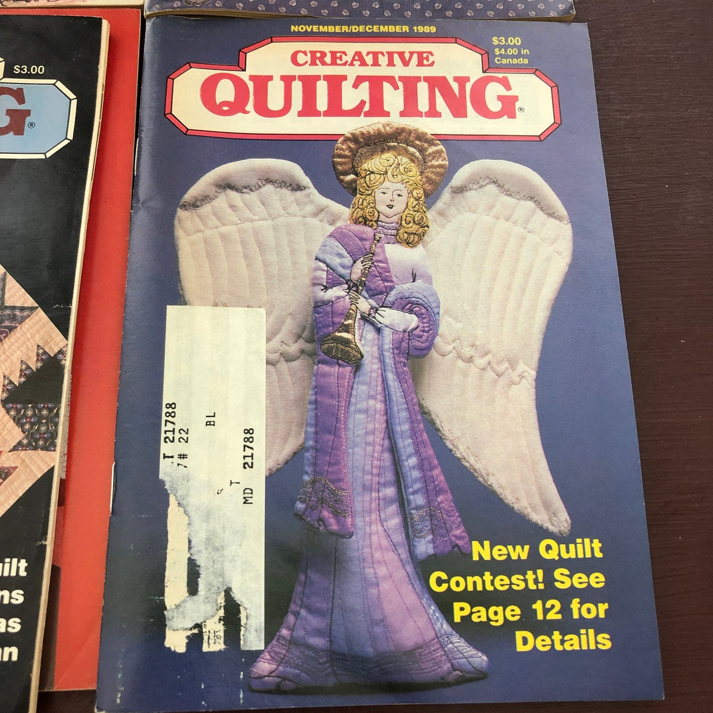 Creative Quilting, Set of 5, Pattern Books, Vintage July 1989 Through April 1990