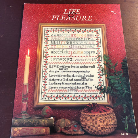 Life Pleasure, Just Cross Stitch, Vintage 1988, Counted Cross Stitch Design