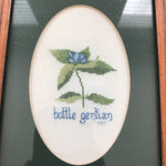 bottle gentian, Save The Stitches, Finished Cross Stitch Picture in Wood Frame