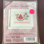 Watermelon Note Card, Ursula Michael,, Janlynn, Ribbon Embroidery Kit