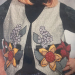 Puffed Floral Vest, by Debbie Rodgers, Vintage 1990, Easy Iron On Applique' Pattern, Vest Pattern*