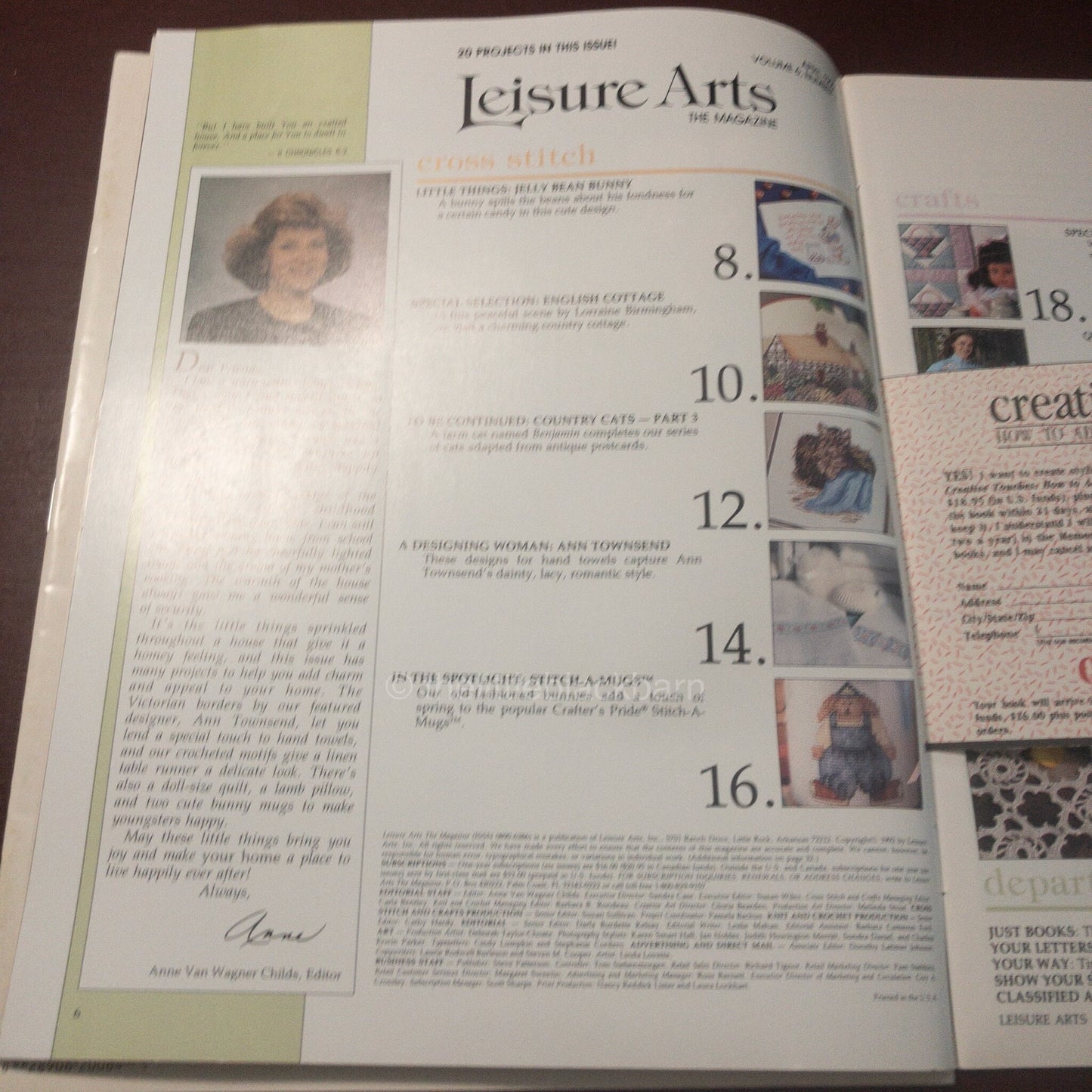 Leisure Arts, The Magazine, Year 1992, 5 issues, Cross Stitch Designs Plus*