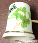 Lifiey Artifacts, Dublin, Ireland, with Clover, Porcelain Fine China, Sewing Thimble*