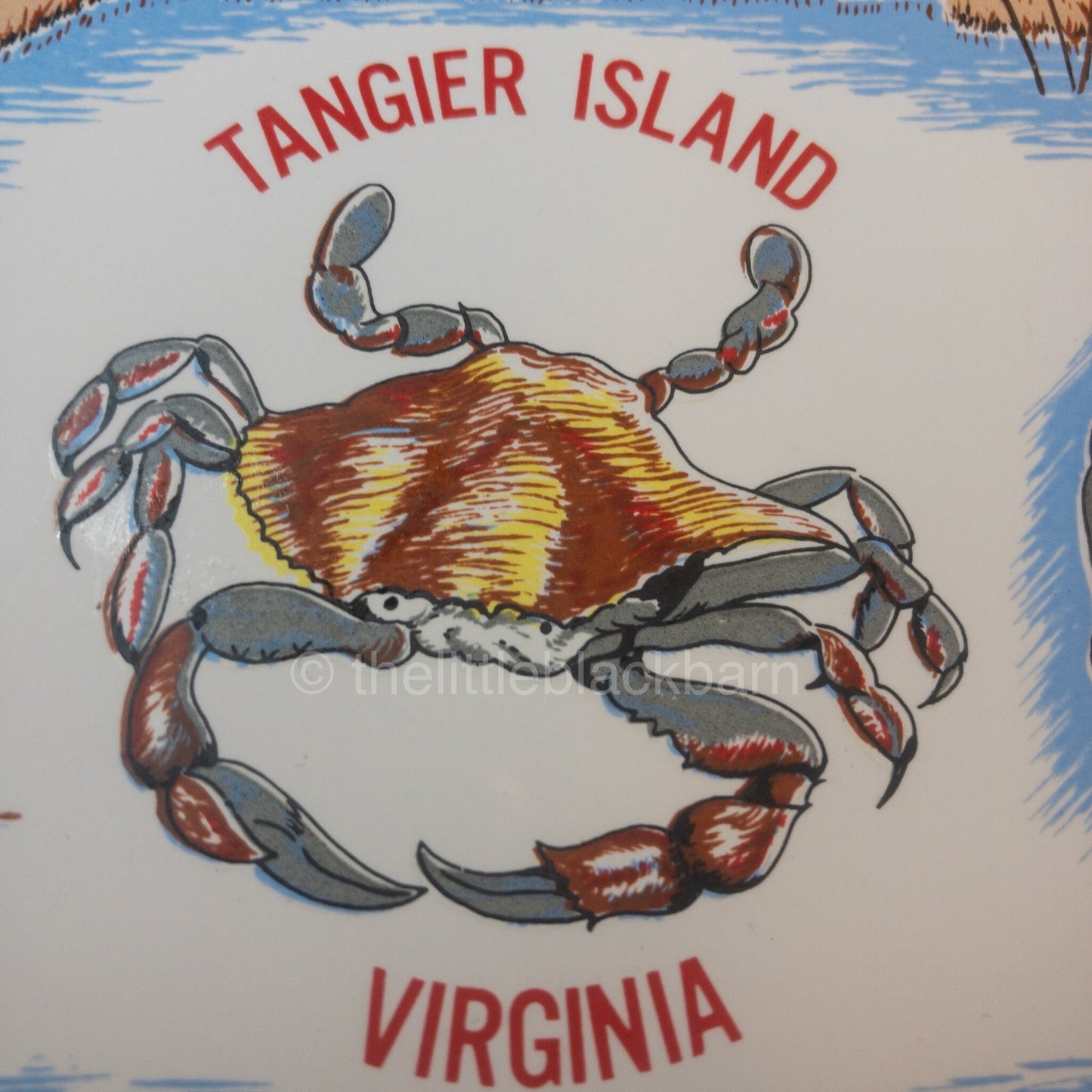 Tangier Island Virginia, Vintage 1995 Tile Trivet, Depicting Life in the Bay*