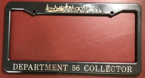 Department 56, Vintage, RARE Car License Plate Frame Holder Black Silver Embossed