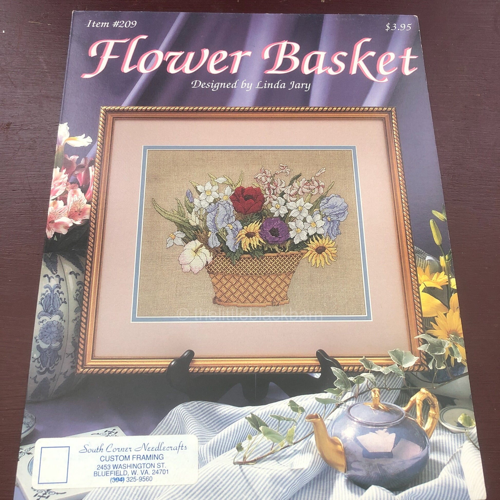 Flower Basket, Just Cross Stitch, Vintage, Counted Cross Stitch Design