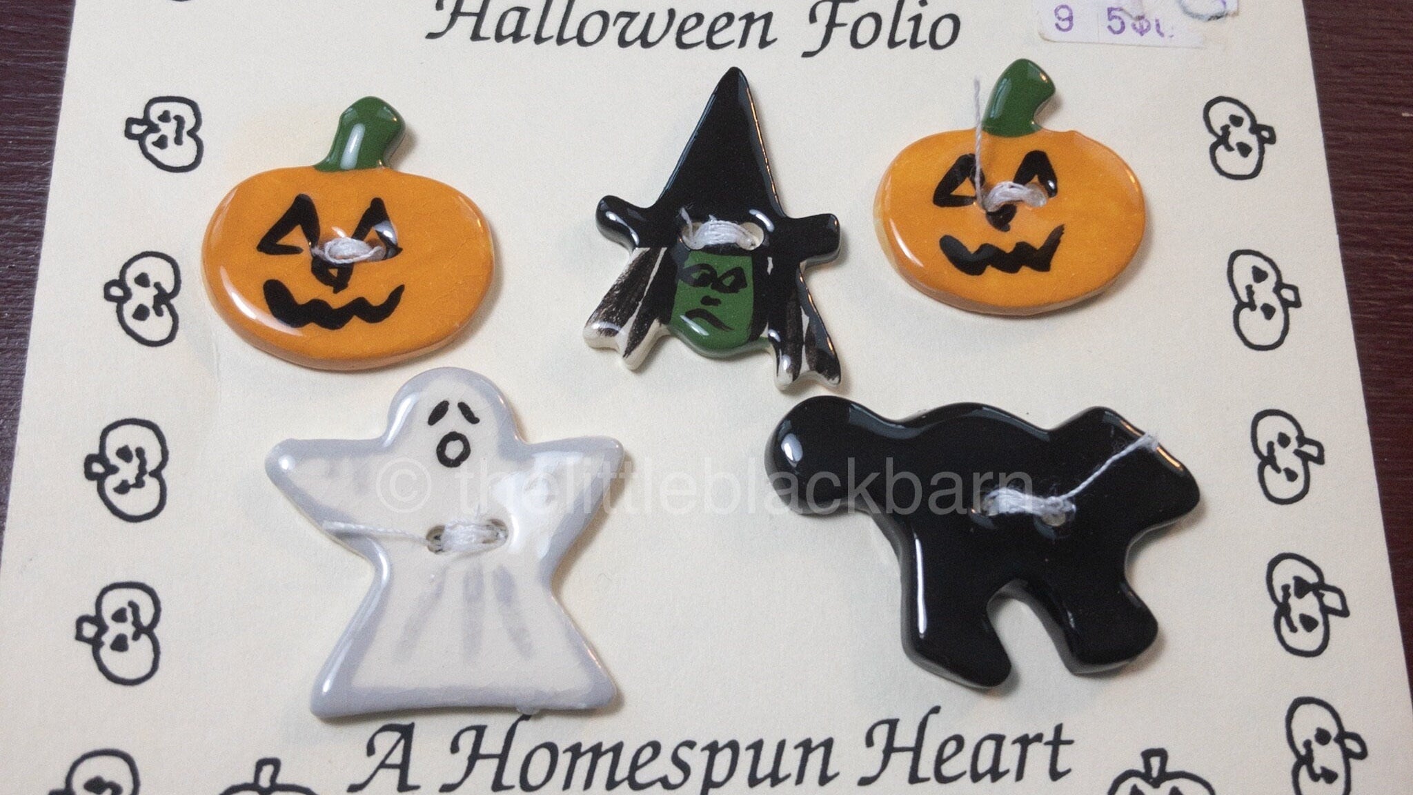 Halloween Folio, A Homespun Heart, Buttons, Made in Iowa City, Iowa