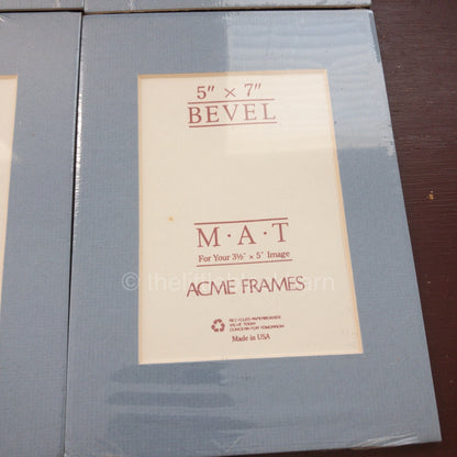 Set of 6, 5 by 7 inch, Bevel mats, Acme Frames, for 3.5 by 5 Image