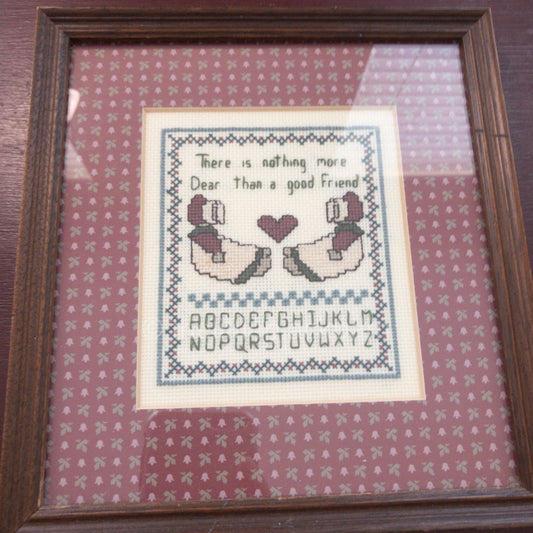 There is nothing more Dear Than a Good Friend Vintage Framed Sampler*