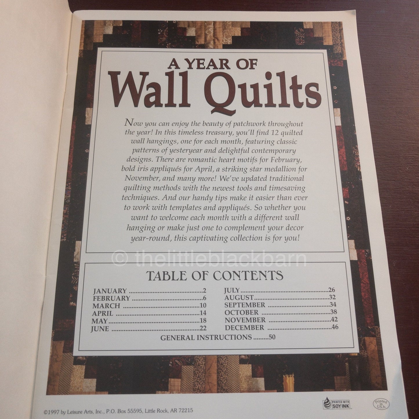 Leisure Arts, Craft Leaflet, 1740, A Year of Wall Quilts, Vintage 1997*