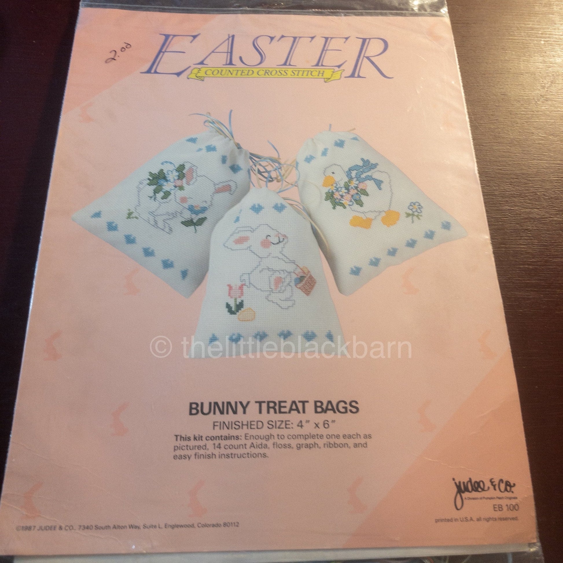 Easter Bunny Treat Bags, Vintage 1987 Counted Cross Stitch Kit*
