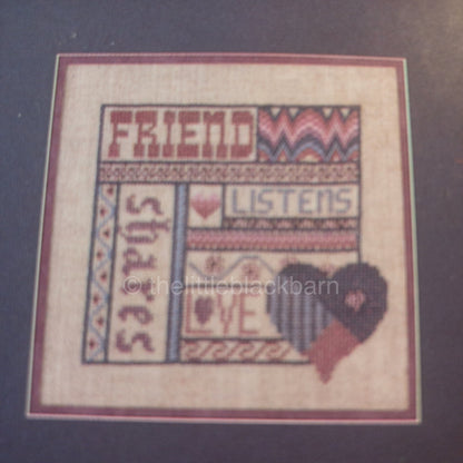 Mill Hill, Antique Friendship Sampler, with Fabric, Anchor Floss and Beads